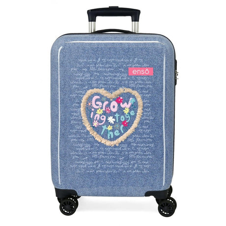 Valise cabine ENSO ensemble poussant un denim rigide de 55 cm