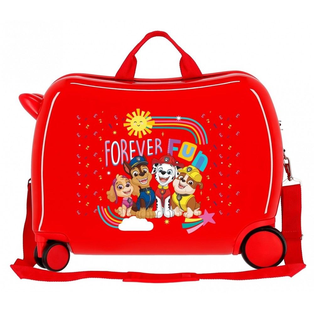 Maleta Infantil Patrulla Canina Forever Fun 2 ruedas multidireccionales rojo