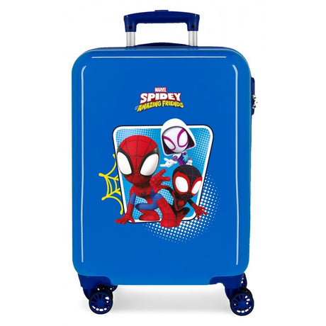 Cabinekoffer Spidey team omhoog rigide 55 cm blauw