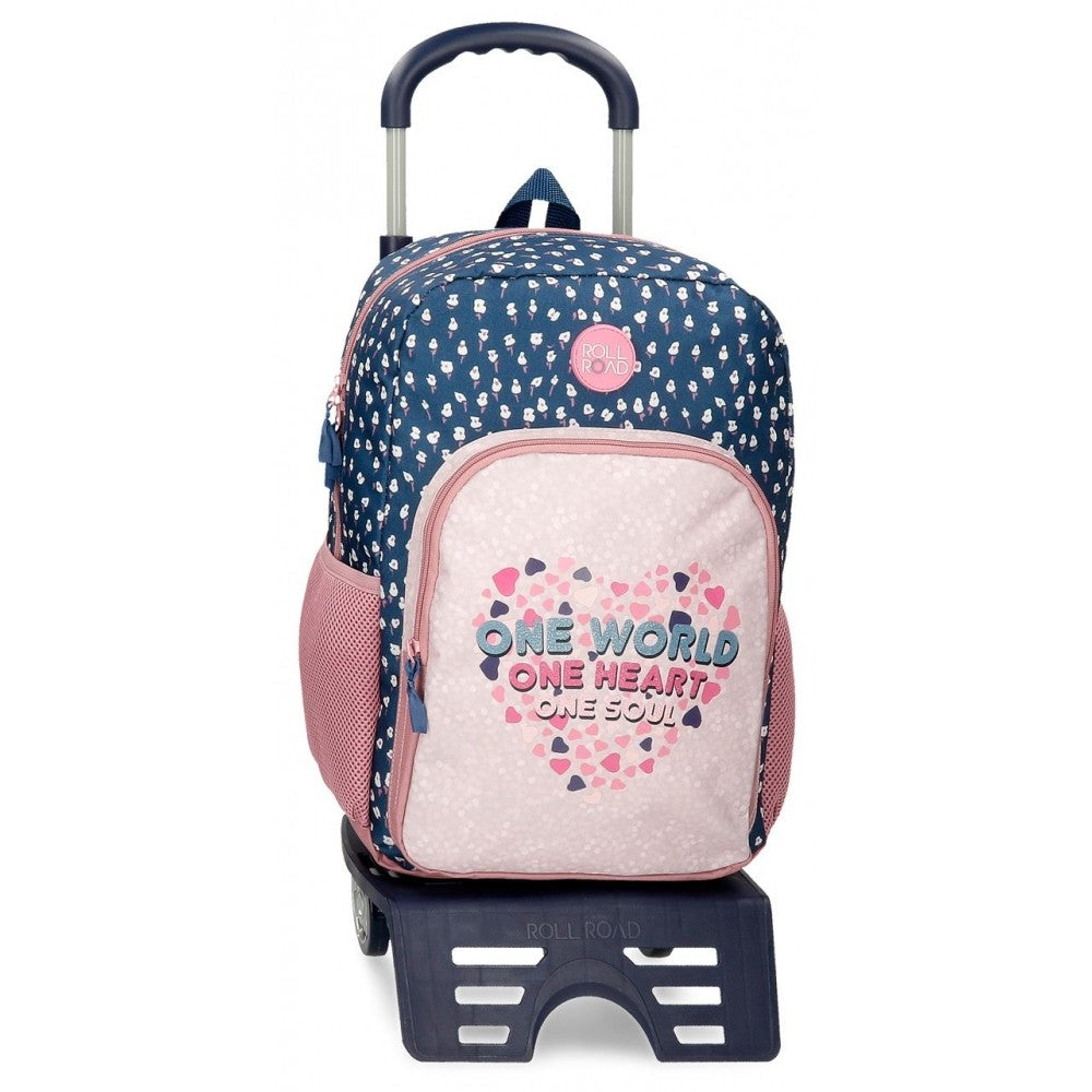 Mochila Escolar con Carro Roll Road One World