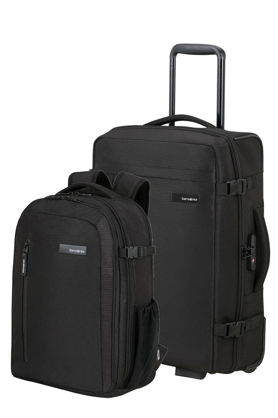 Régler le roader Valise cabine 55 cm et sac à dos portable M - 15,6 "- noir profond