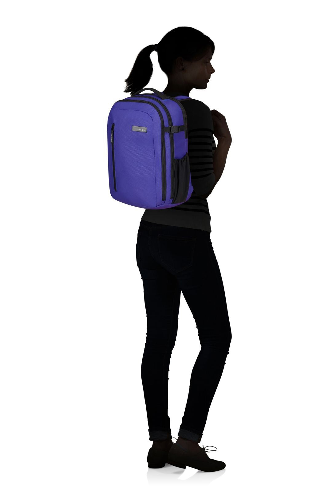 Régler le roader Valise cabine 55 cm et sac à dos portable M - 15,6 "- Bleu profond