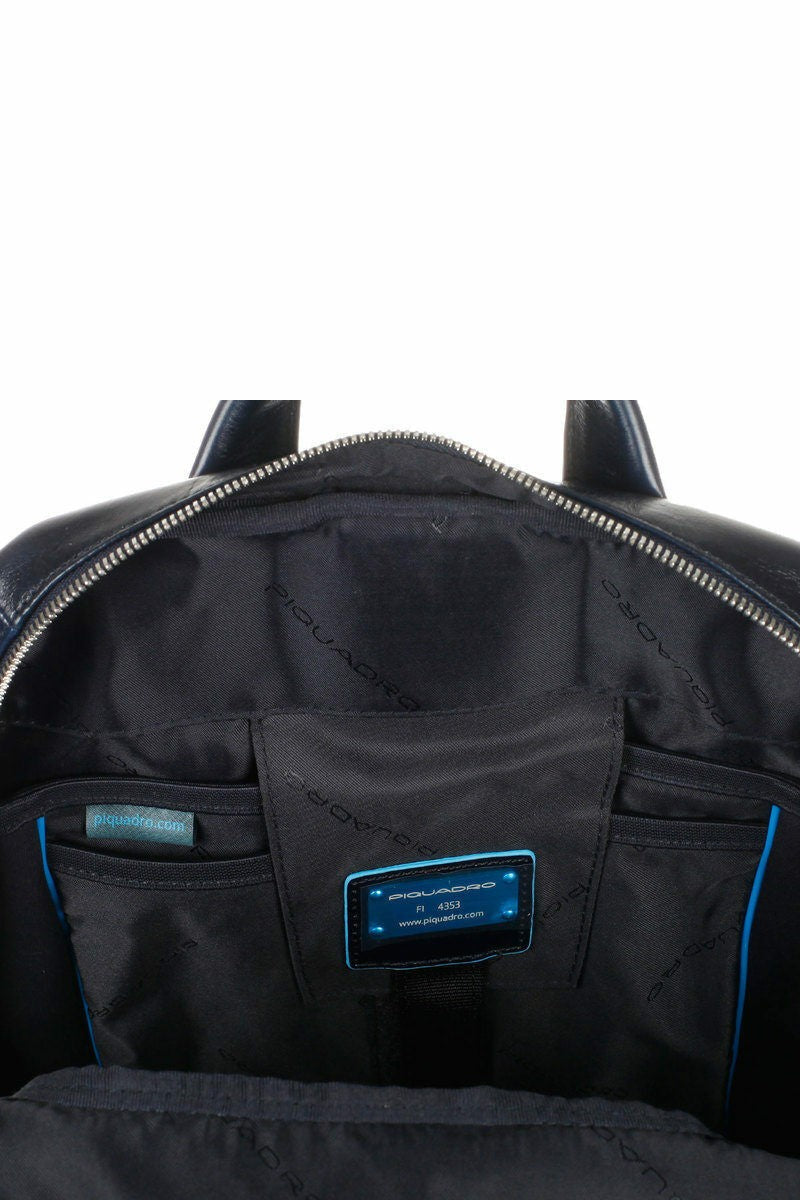 PIQUADRO Laptop pequeno e mochila quadrada azul de 11 ”de 11”