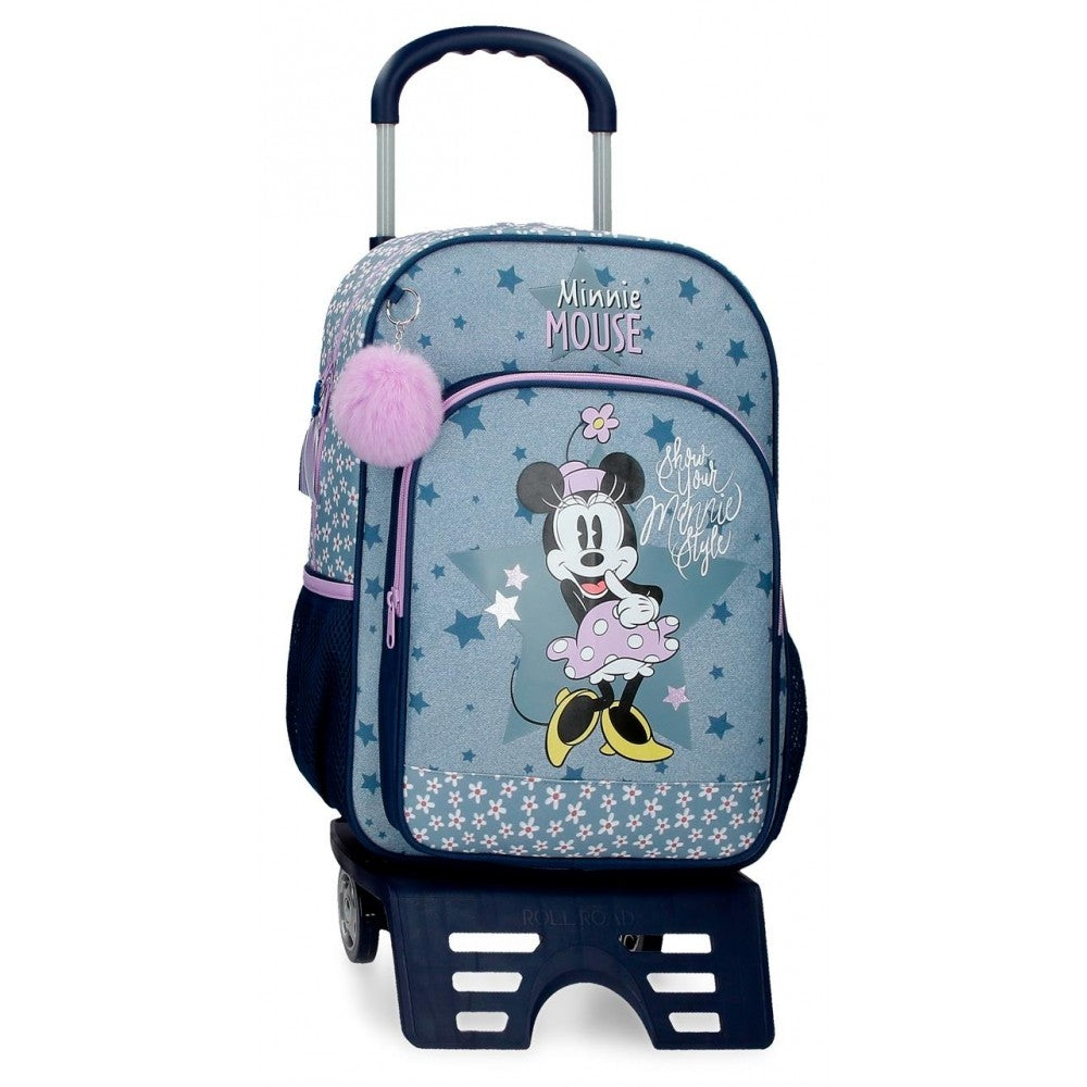 Mochila Escolar Minnie Style 40cm con carro