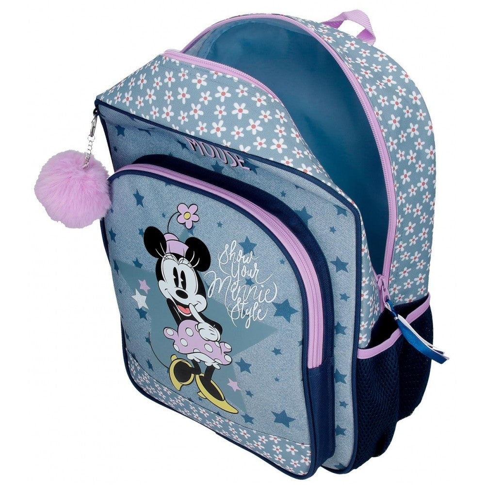 Mochila Escolar Minnie Style 40cm con carro