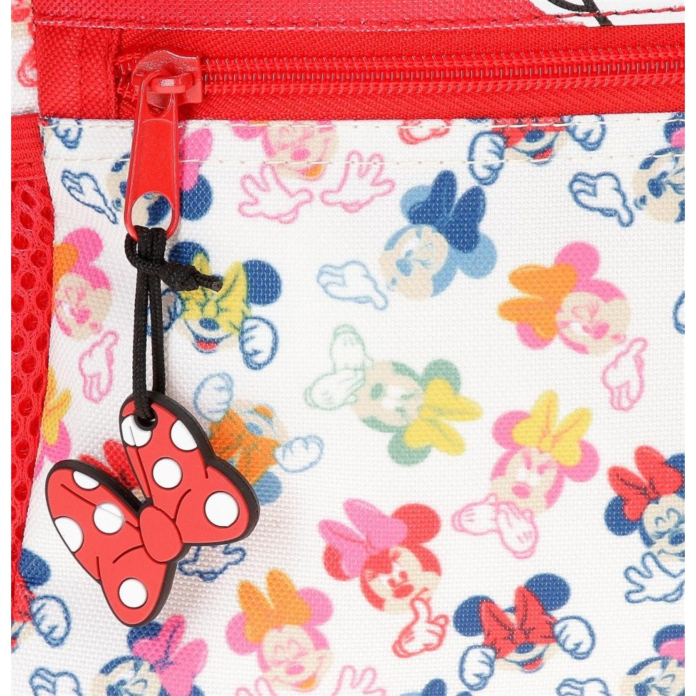 Backpack with two wheels and two minnie diva compartments