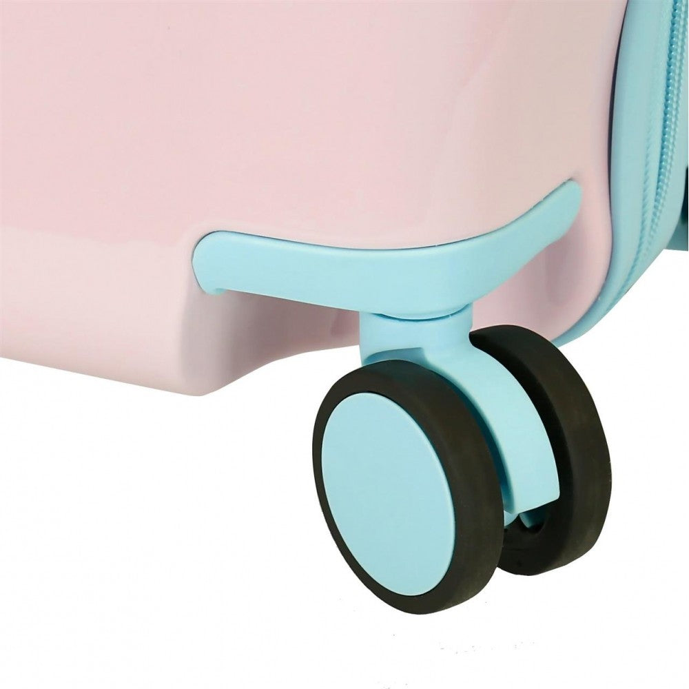 Children's suitcase 2 multidirectional wheels blue