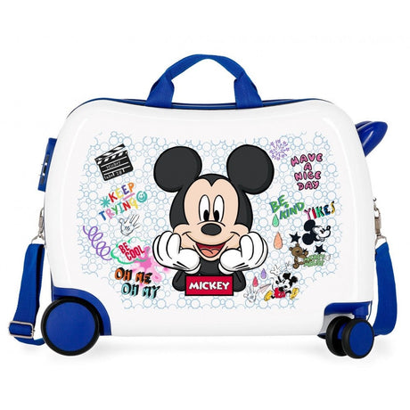 Kinderkoffer 2 Multidirektionalräder Mickey Mickey cool weiß