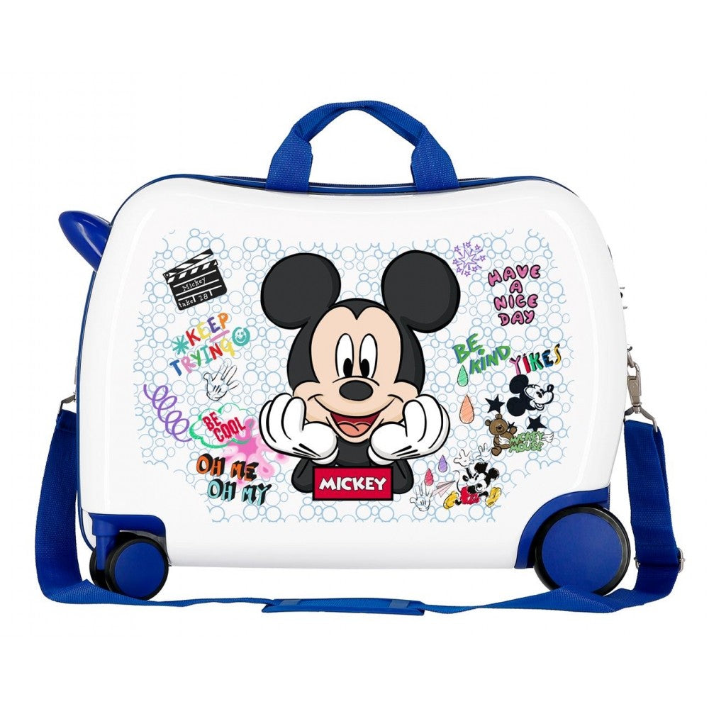 Kinderkoffer 2 Multidirektionalräder Mickey Mickey cool weiß