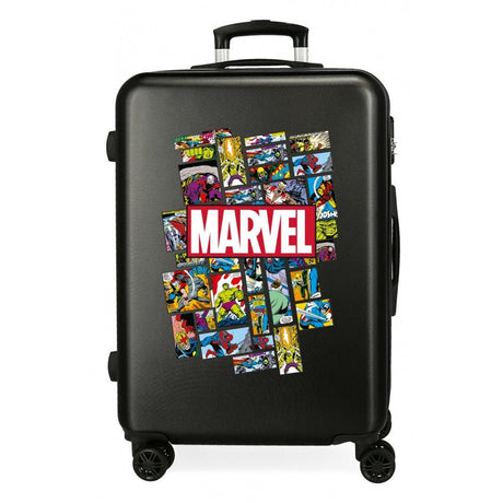 Gemiddelde stripkoffer Marvel Rigide 68 cm zwart