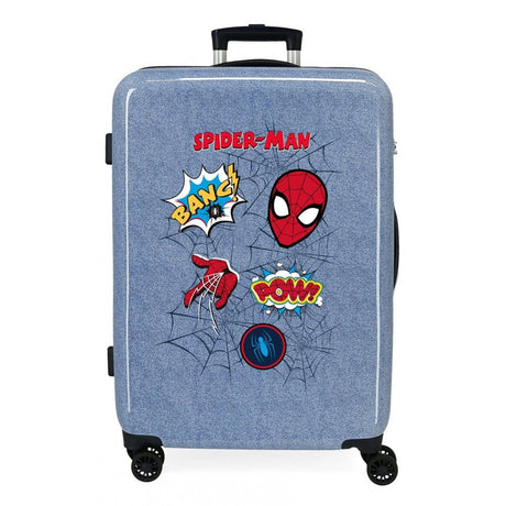 Valise médiane spiderman denim rigide 68 cm