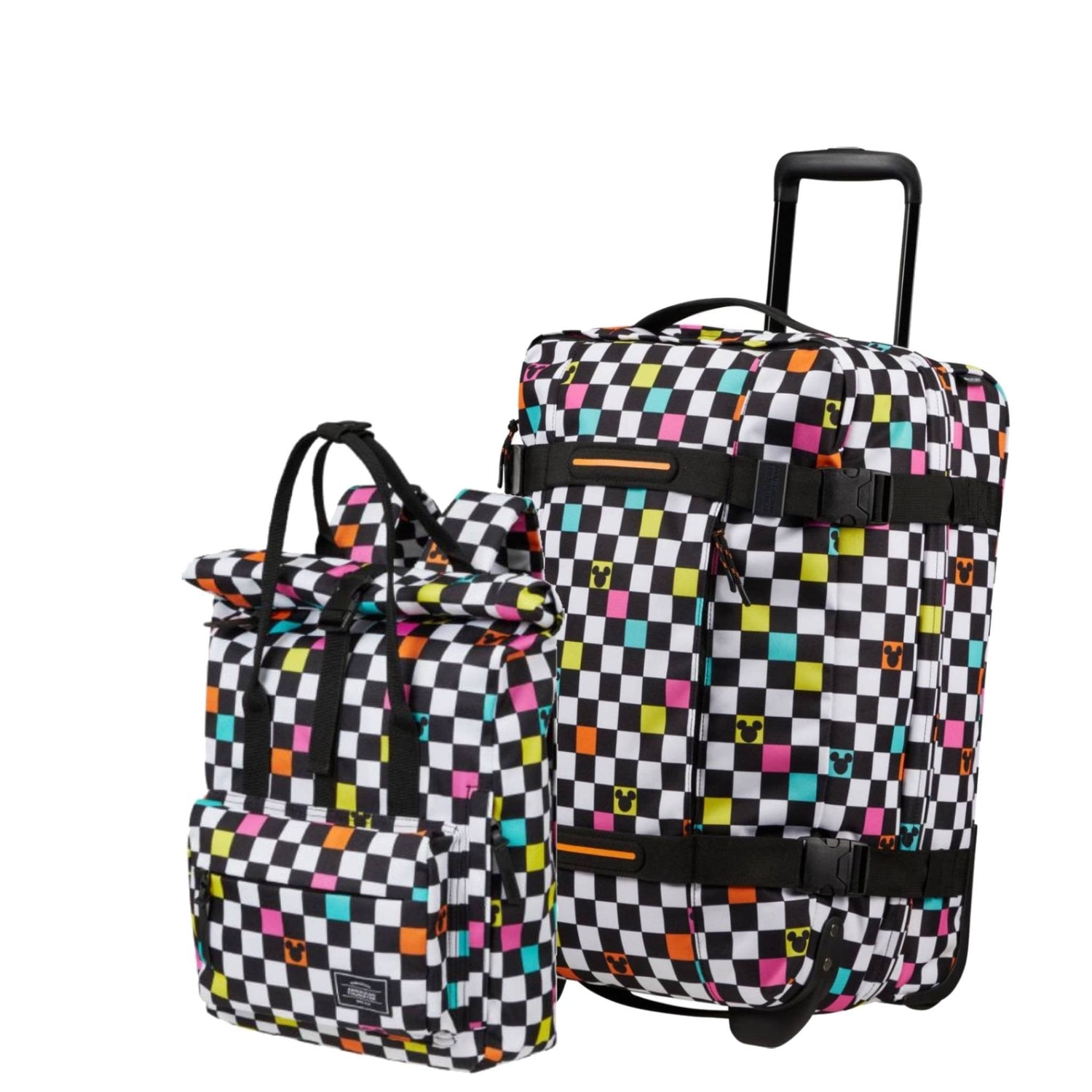 Pack AMERICAN TOURISTER Mickey Check - Kabinenbeutel mit städtischen Gleisrädern und Urban Groove UG16 Rucksack