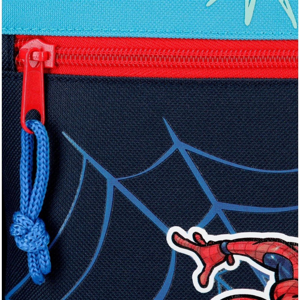 Mochila Escolar Spiderman Totally awesome 42cm Dos Compartimentos