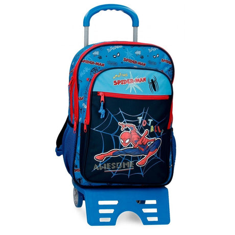 Spiderman totalement génial 42 cm sac à dos scolaire deux compartiments avec voiture