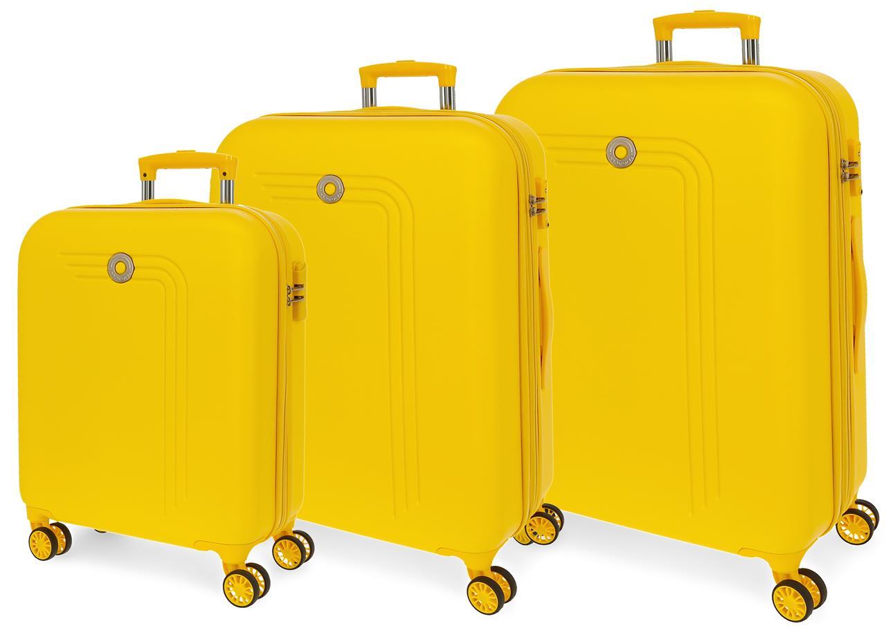 5999467 SET/3 TROLLEY ABS 55-70-80CM.4R.MOVOM RIGA Yellow