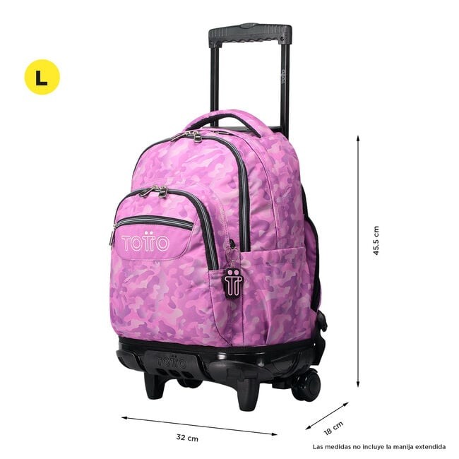 TOTTO Szkolny plecak z kołami - Linia - 9i8 Pink Camouflage