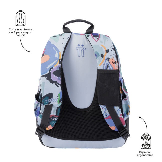 TOTTO Mochila escolar - Crayoles- 4H1- Lienzo Floral