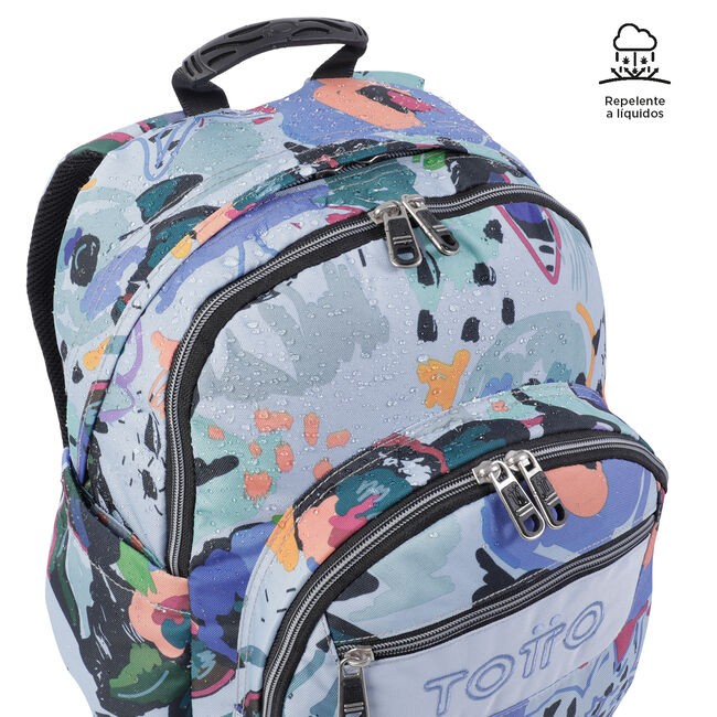 TOTTO Mochila escolar - Crayoles- 4H1- Lienzo Floral