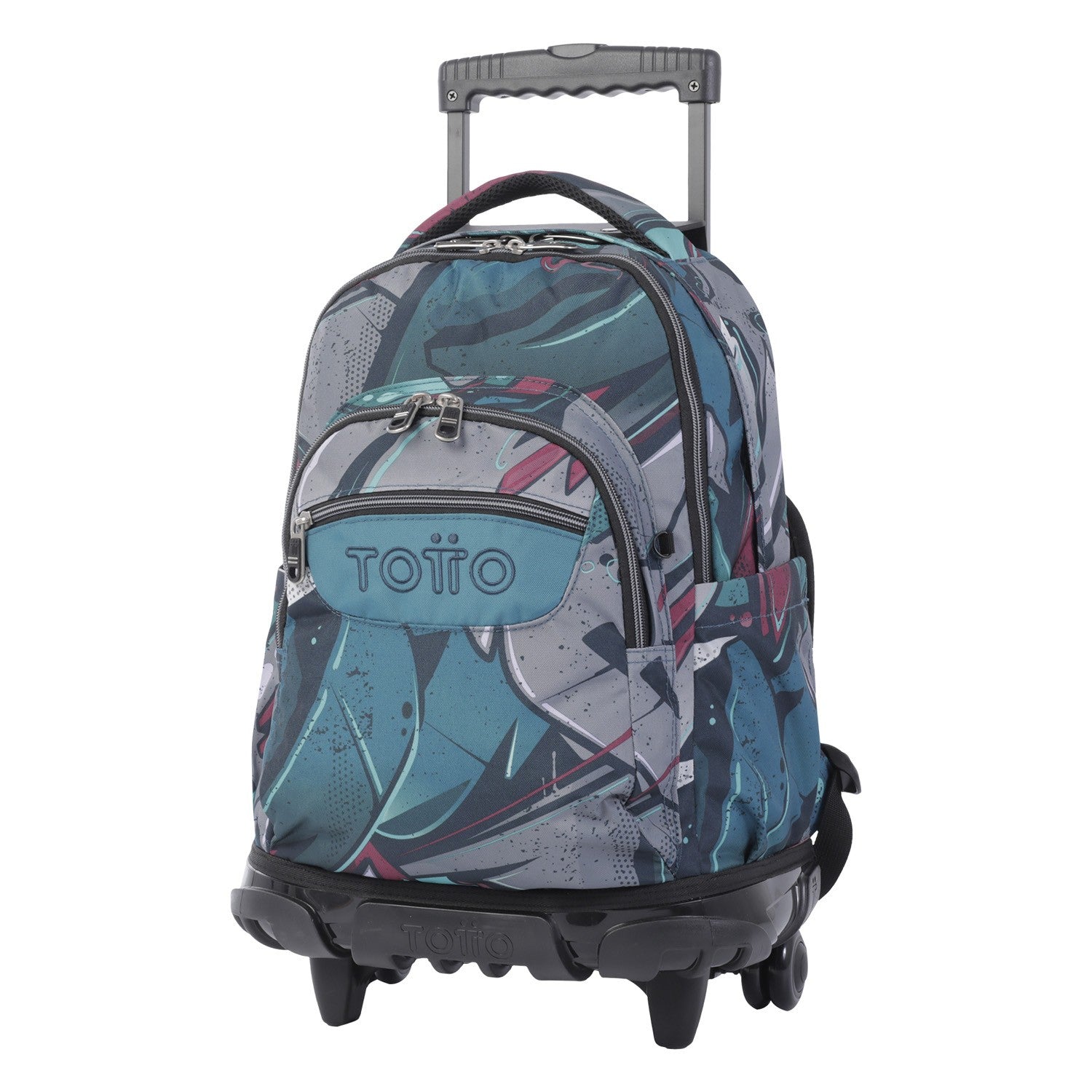 TOTTO Sac à dos scolaire avec roues - Lignes - 4y7 Eco-toile amicale