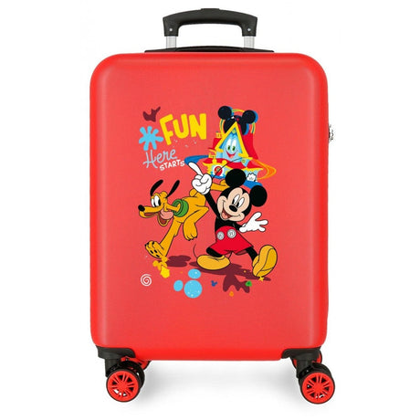 Cabin suitcase rigid Disney Here Starts 55 cm red