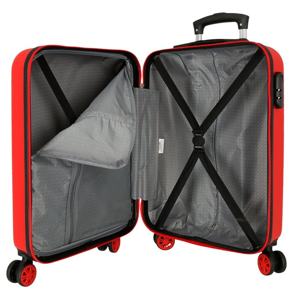 Cabin suitcase rigid Disney Here Starts 55 cm red