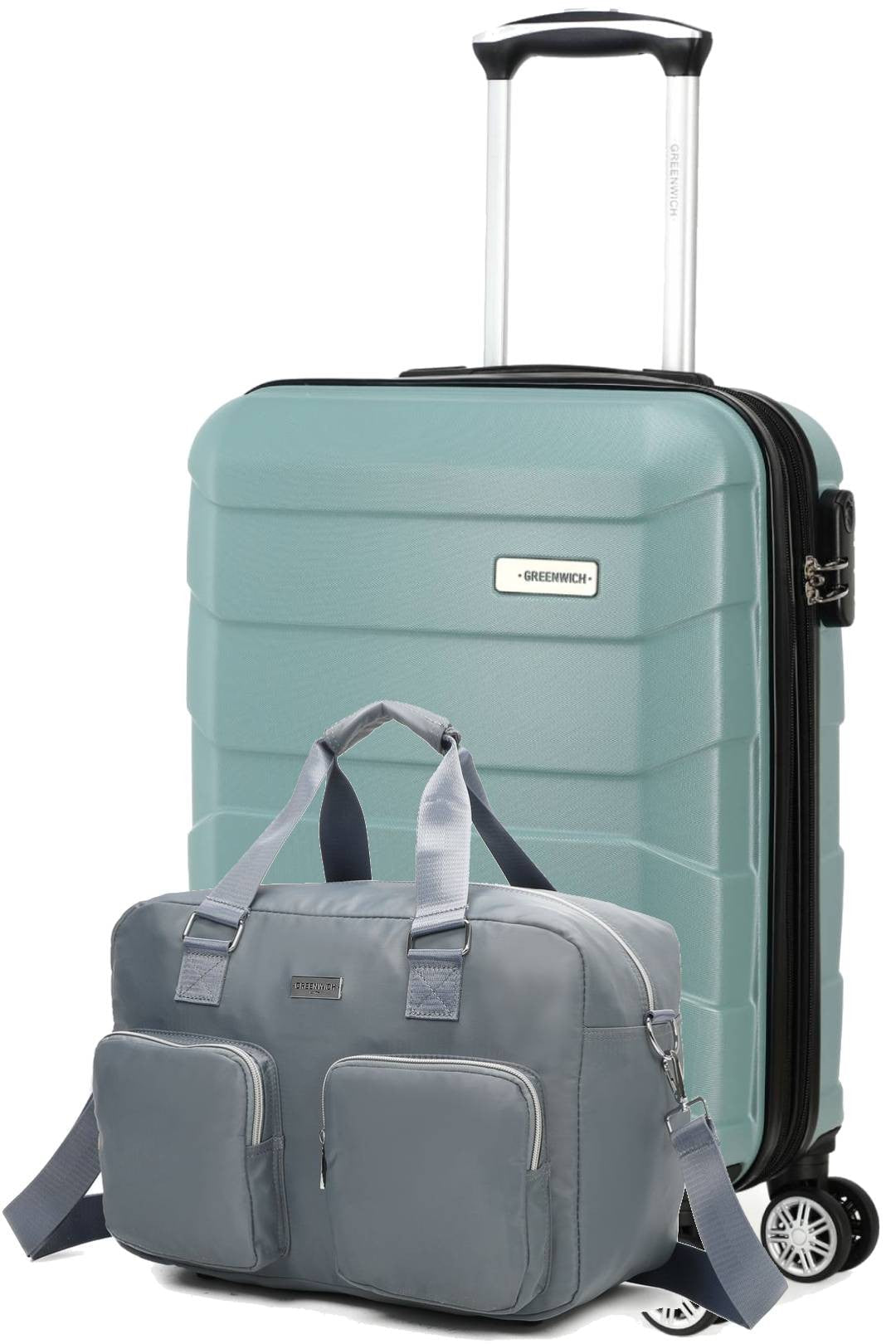 SET DE GREENWICH MALETA DE CABINA EXTENSIBLE BUDAPEST Y BOLSA DE VIAJE BUFON Gris