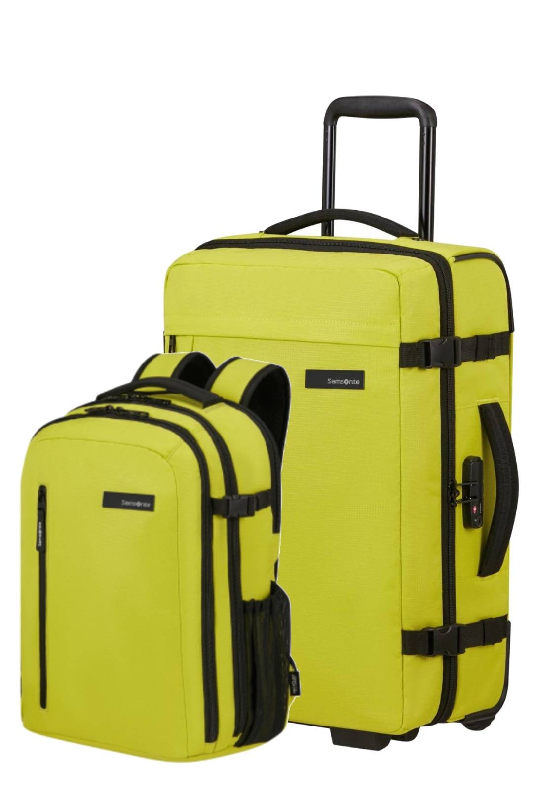 Régler le roader Valise cabine 55 cm et sac à dos portable M - 15,6 "- citron vert