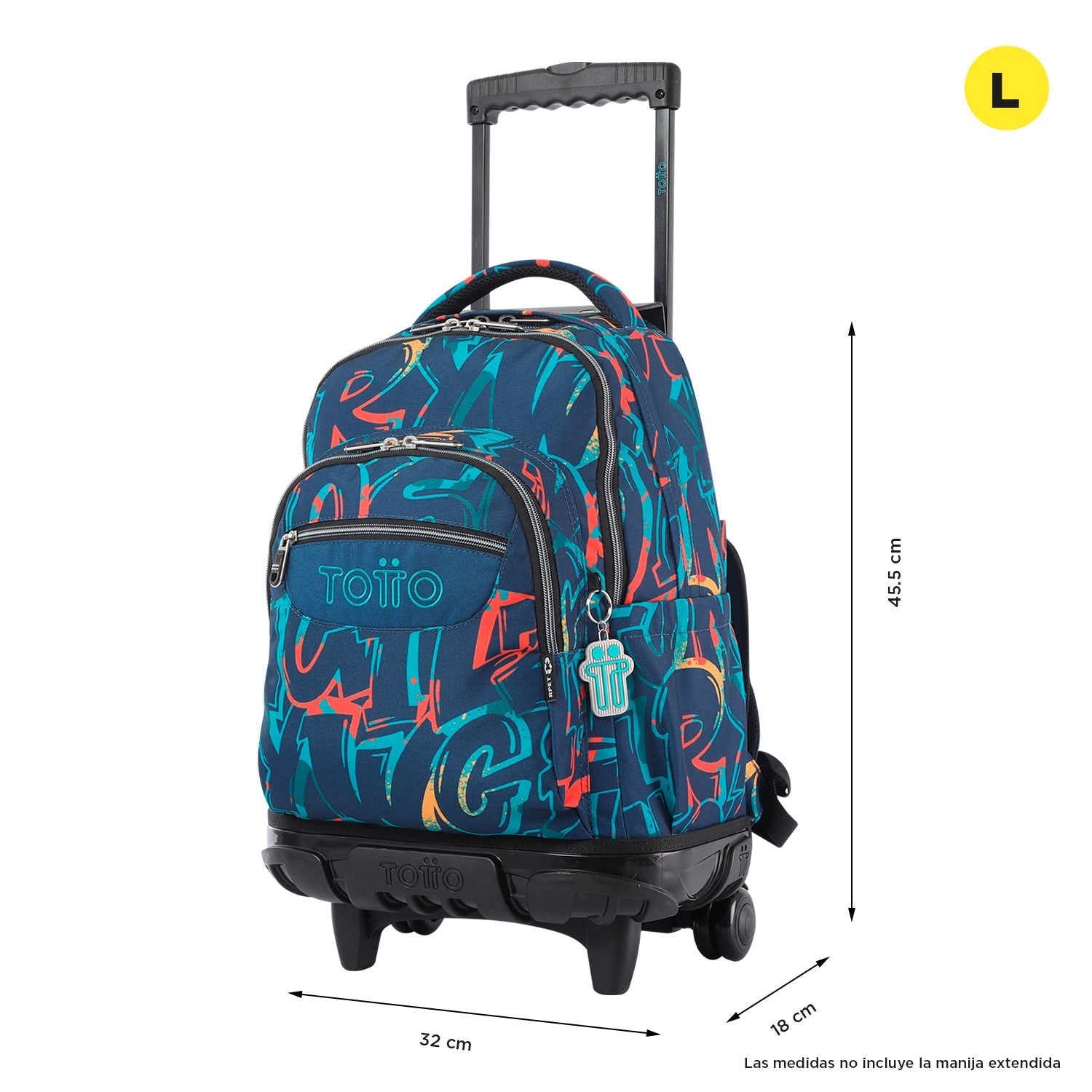 TOTTO School backpack with wheels - lines - 8j4 shock