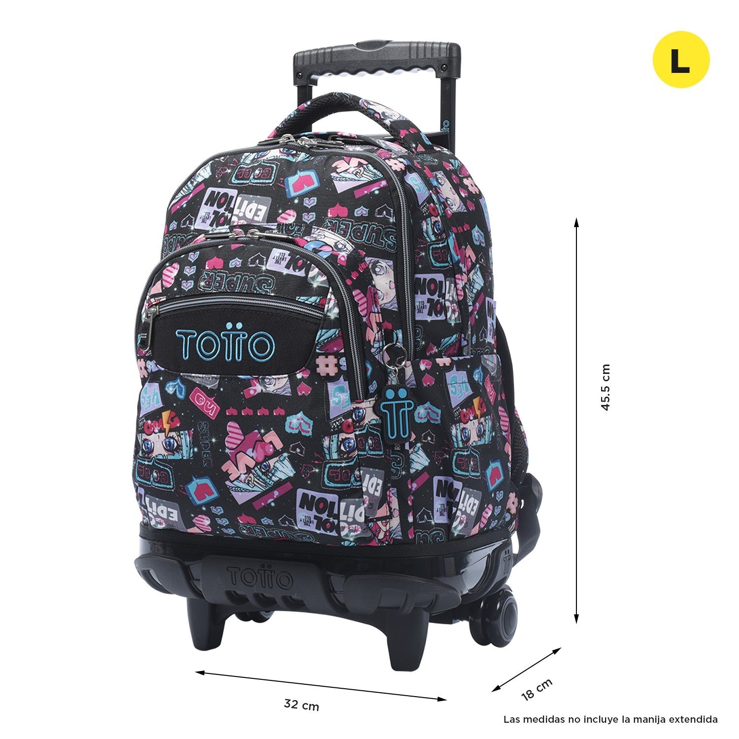 TOTTO School backpack with wheels - lines - 6cz Misato