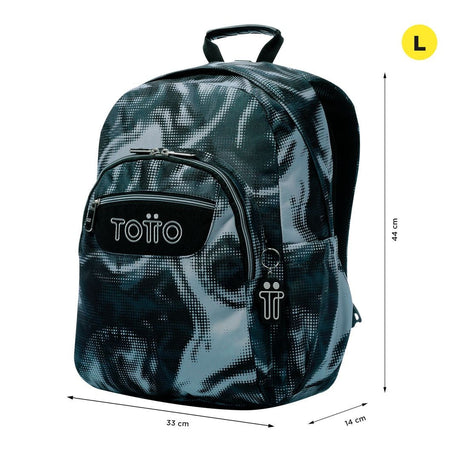 TOTTO School Backpack - Watercolles 6ya Bluc