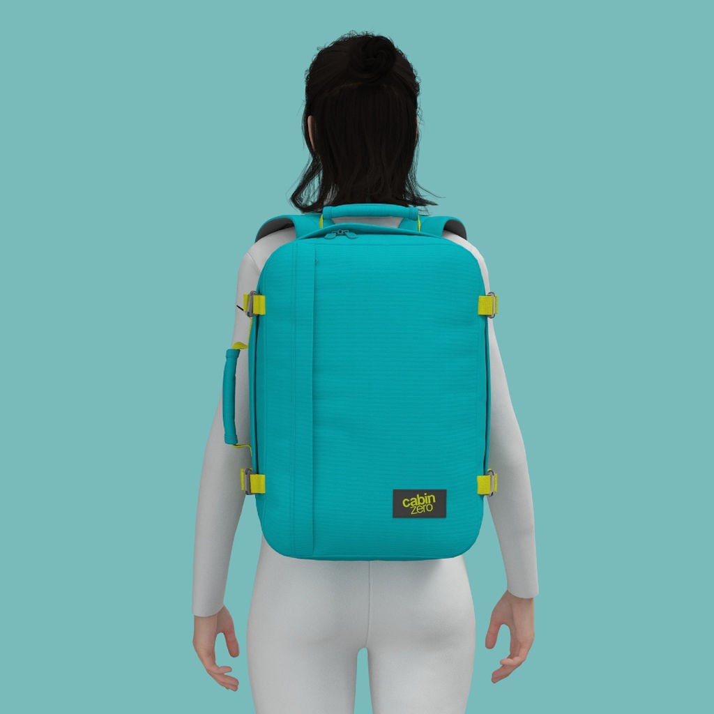 Klassischer Rucksack 36L CabinZero Aqua Lagoon