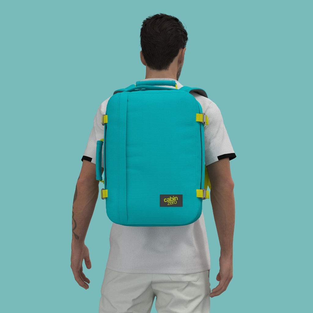 Klassischer Rucksack 36L CabinZero Aqua Lagoon