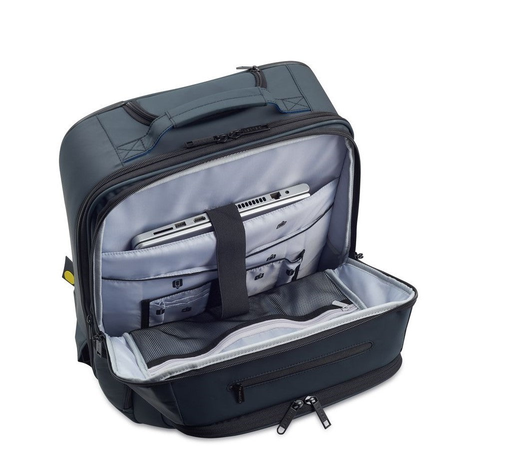 DELSEY Parvis + Travel Backpack met wielen 2 compartimenten 17.3 ”grijs