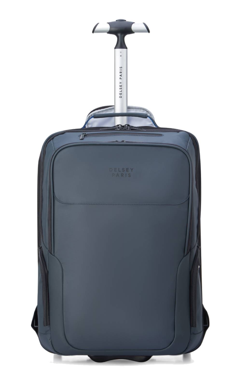 DELSEY Parvis + Travel Backpack met wielen 2 compartimenten 17.3 ”grijs