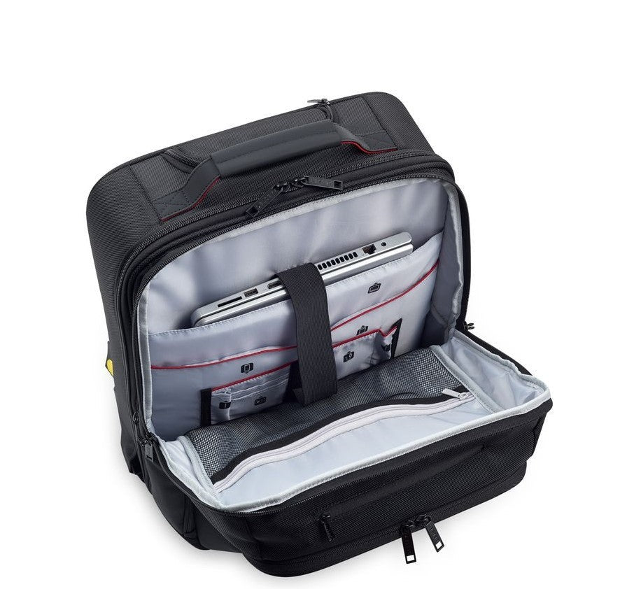 DELSEY Parvis + Travel Backpack met wielen 2 compartimenten 17.3 ”zwart