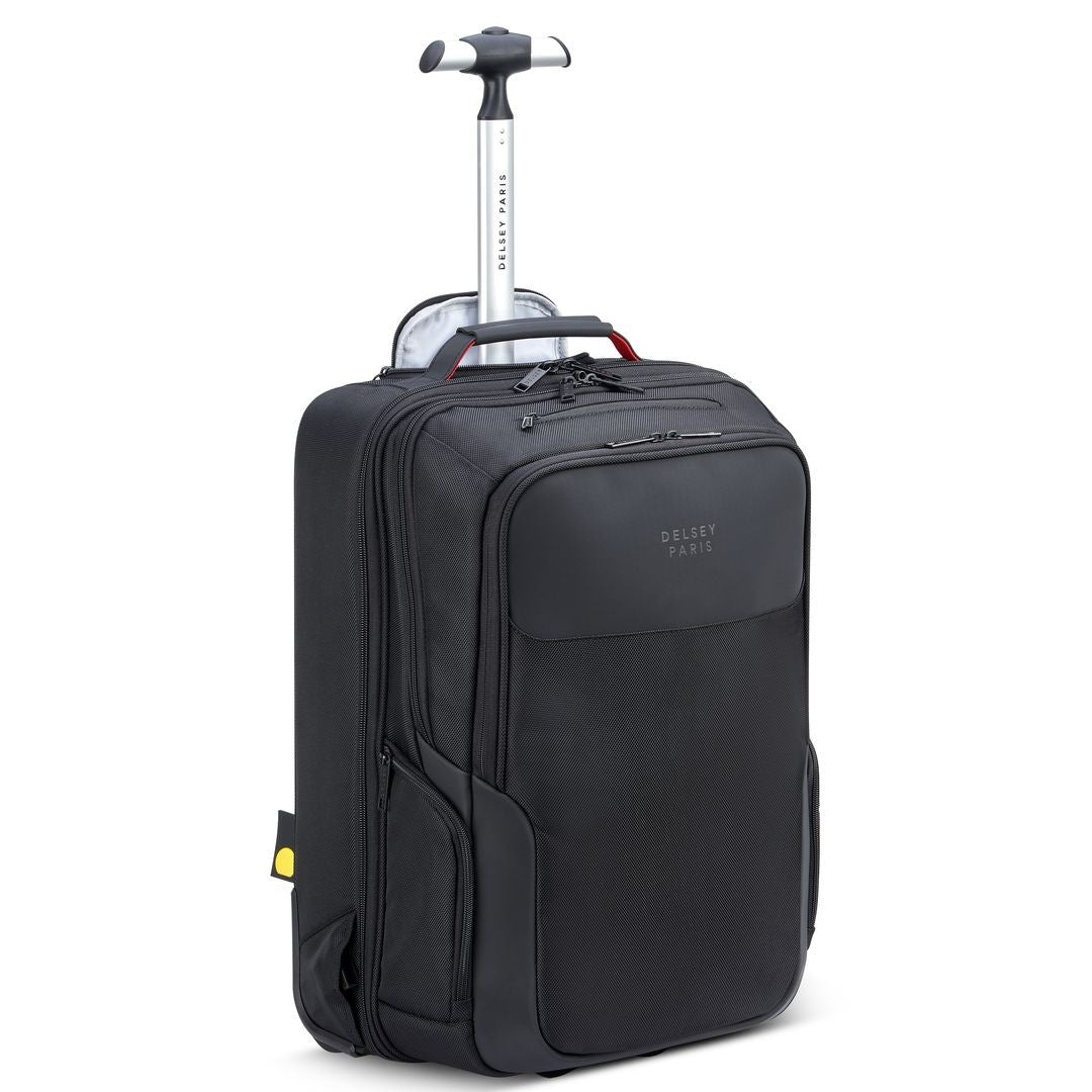 DELSEY Parvis + Travel Backpack met wielen 2 compartimenten 17.3 ”zwart