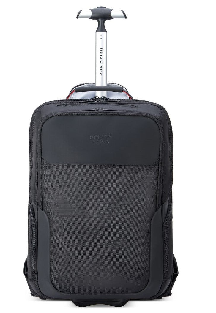 DELSEY Parvis + Travel Backpack met wielen 2 compartimenten 17.3 ”zwart