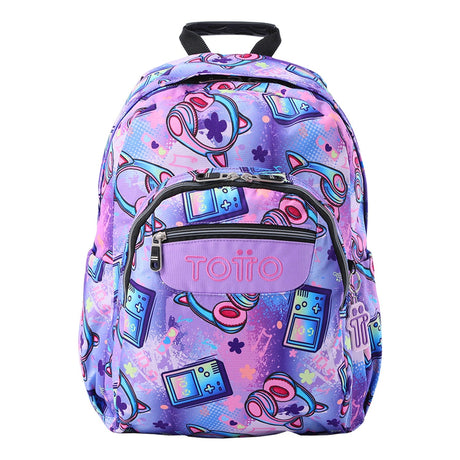 TOTTO Mochila da escola Adaptável a Mewsica 4QH - Aquarelas