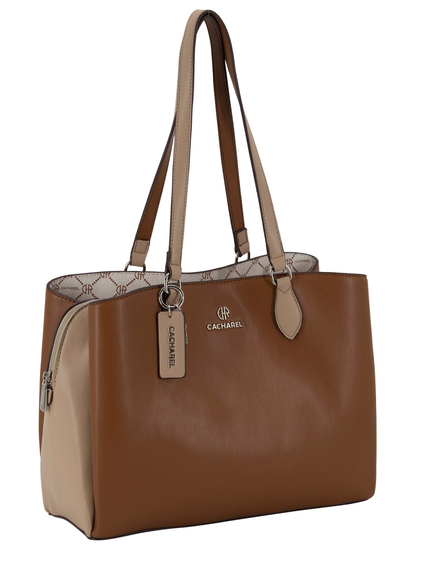 CACHAREL Maxi Shopper Leather/Beig -laukku