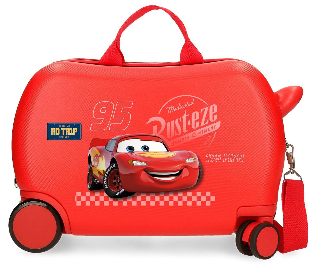 2021041 MALETA INF.ABS 4R.(2 MULTI.) 45CM. CARS TRIP ROJO