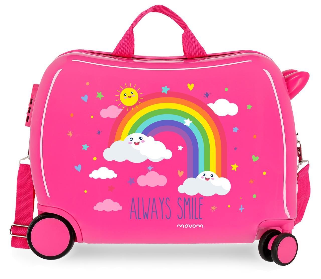 2189821 MALETA INF.ABS 4R.Arcoiris Movom Aloways Smile Fucsia