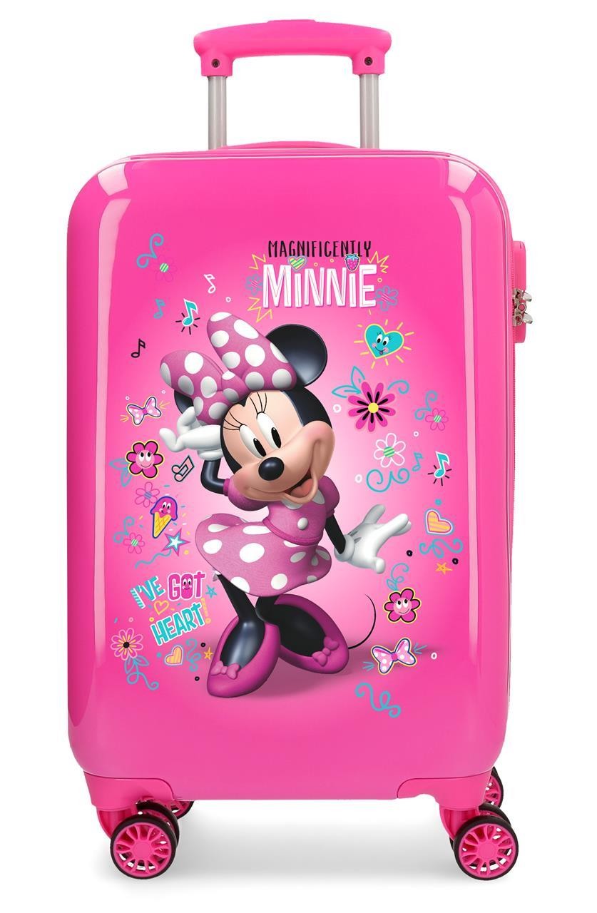 23314E1 Trolley ABS 55cm.4r..Minnie Stickers