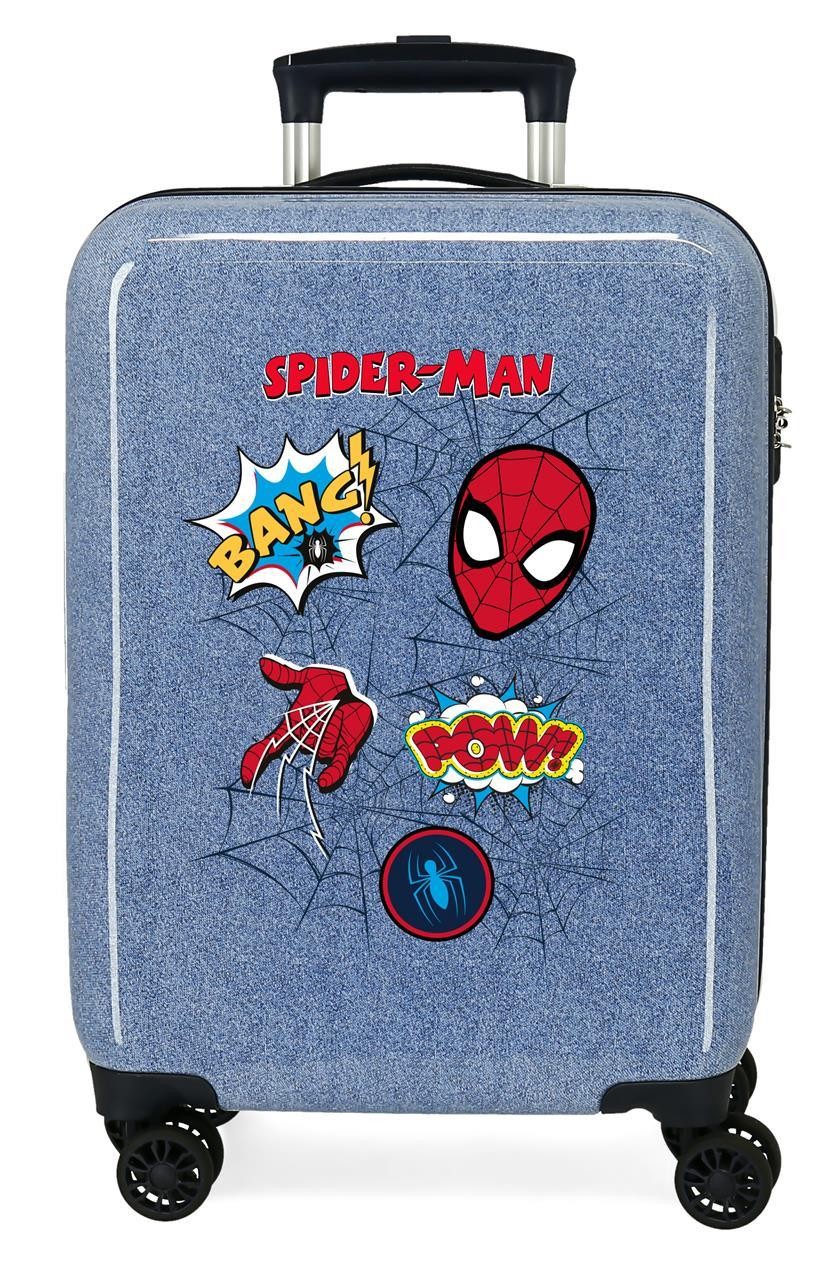 4611721 TROLLEY ABS 55CM.4R. Spiderman denim