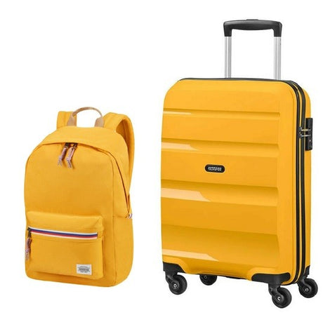 Pakiet Walizka kabinowa Bon Air + Plecak Up Beat American Tourister żółty