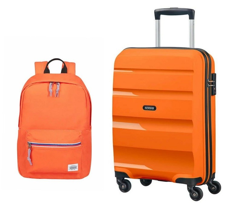 Pakiet Walizka kabinowa Bon Air + Plecak Up Beat American Tourister pomarańczowy