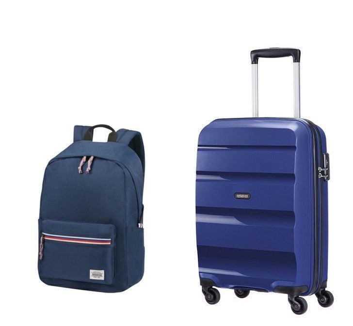 Pack Maleta Cabina Bon Air + Mochila Up Beat de American Tourister azul marino