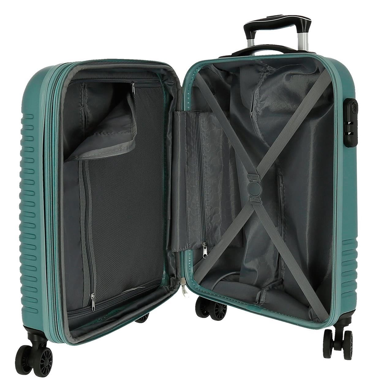 5088625 Trolley ABS 55CM.C/Expond. 4r. Turquoise Indien