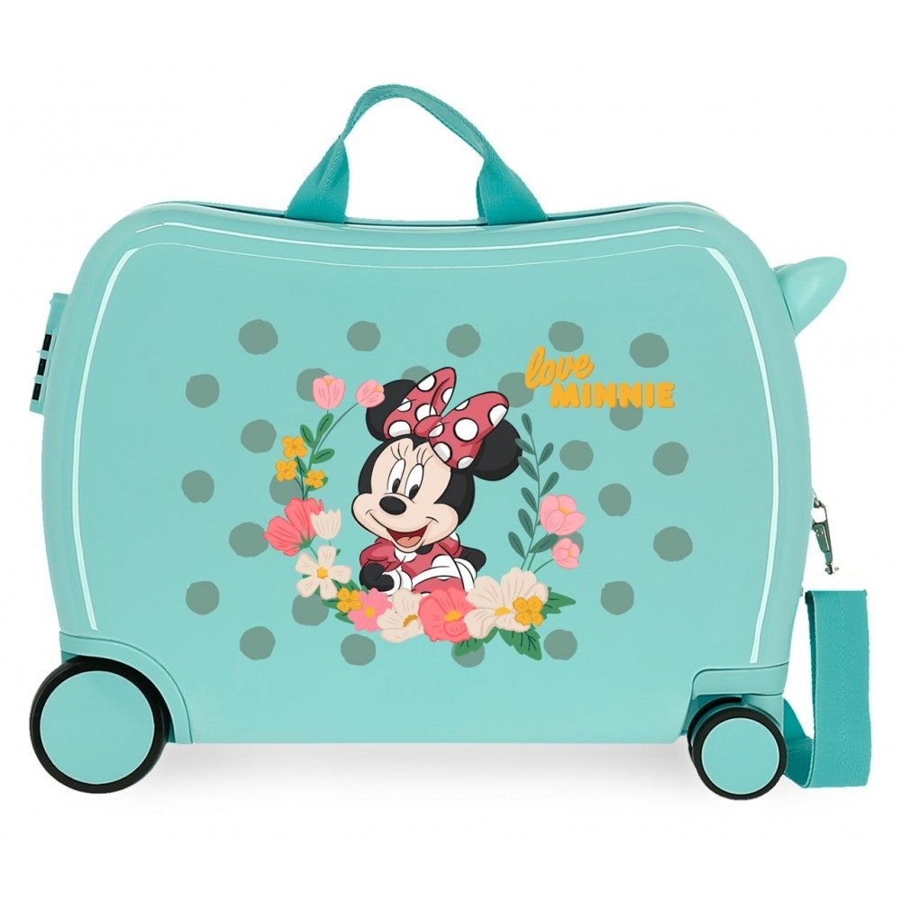 Minnie Golden Days Child Maleta avec 2 roues turquoise multidirectionnelles