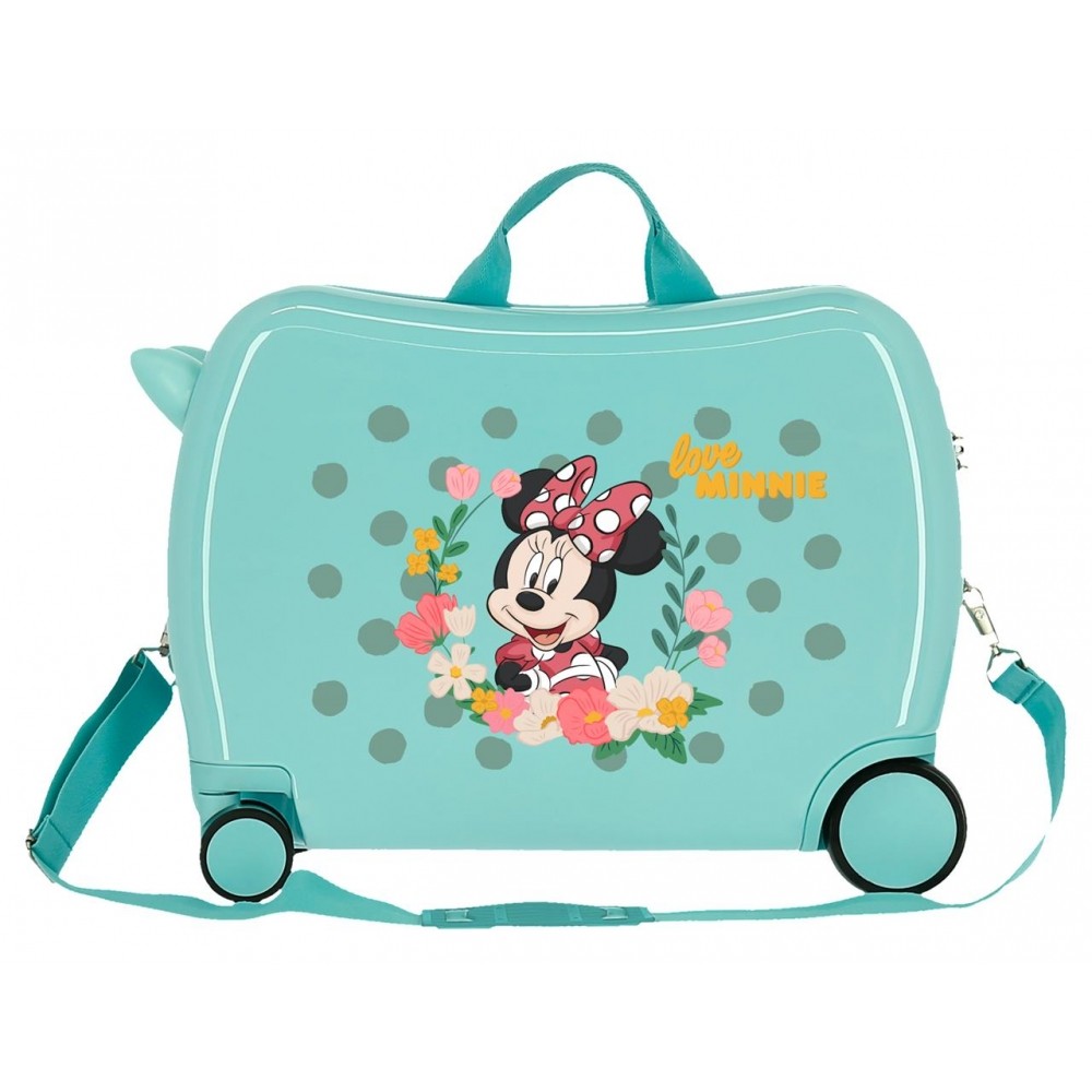 Minnie Golden Days Child Maleta avec 2 roues turquoise multidirectionnelles