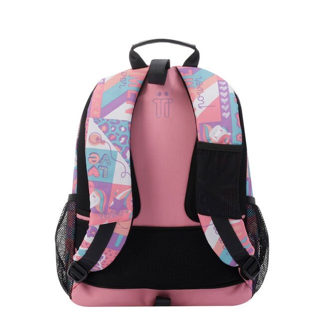 Mochila escolar Totto adaptable a carro Acuareles- Helados y Frutas 2DN